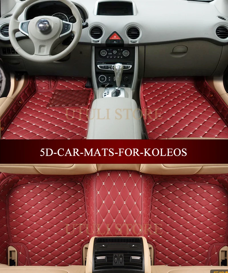 

Leather Car floor mats for Renault Koleos Espace Fluence Kadjar Kaptur custom fit all weather carpet floor liners foot mats