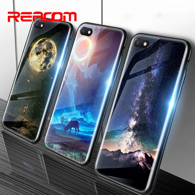 Чехол из закаленного стекла для Xiaomi Redmi 6A чехол с космическим рисунком телефона Mi