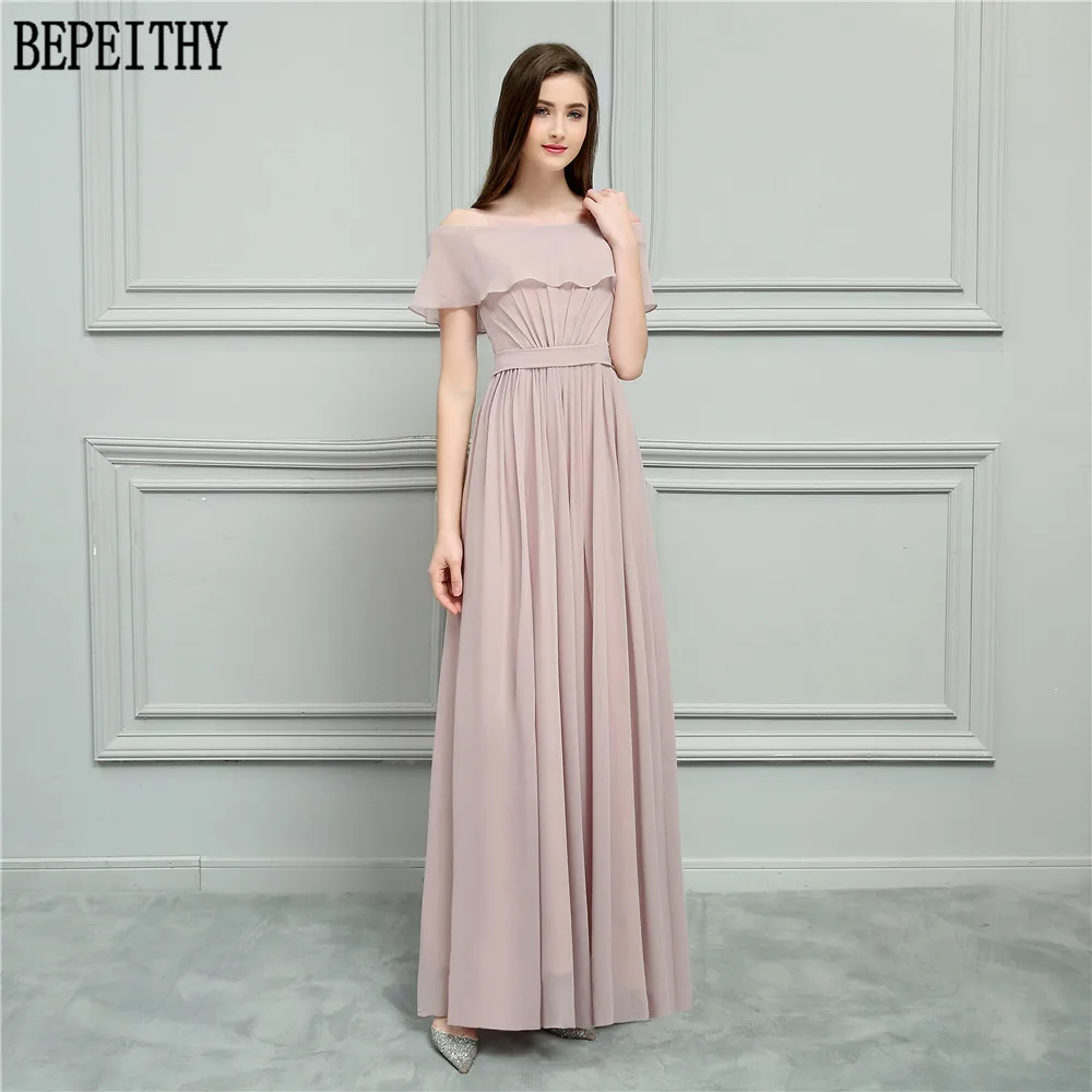 Женское платье с вырезом лодочкой BEPEITHY длинное шифоновое плиссированное