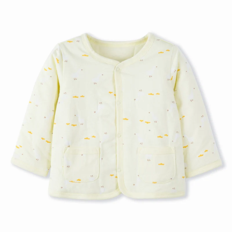 Yellow and white ton Balabala/Детская рубашка из хлопка с длинными рукавами и карманами для маленьких мальчиков и девочек - Цвет: Yellow and white ton
