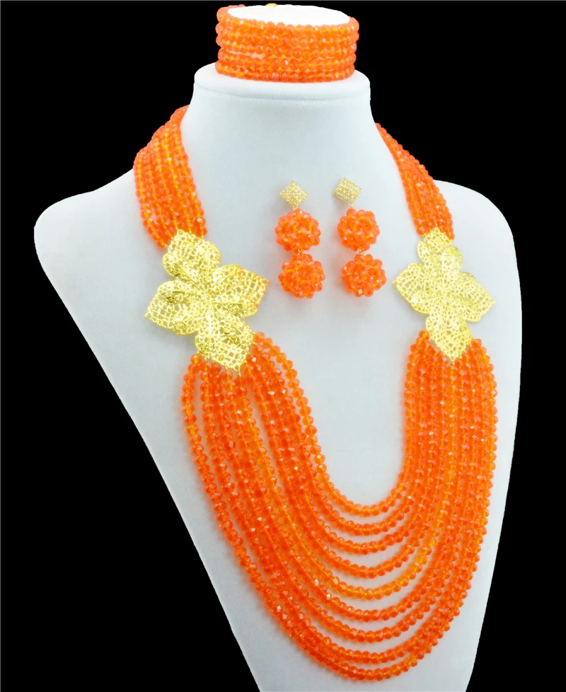 Классические нигерийские Свадебные африканские бусины ювелирный набор