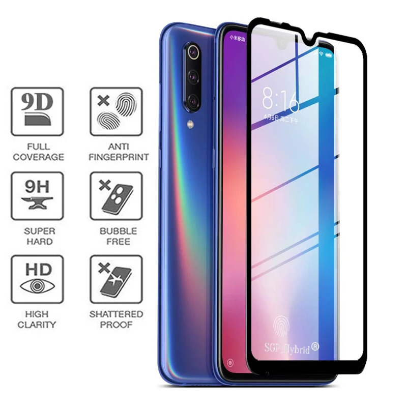 Защитное стекло с полным покрытием 9D для Xiaomi Mi 9 se 8 lite протектор экрана из