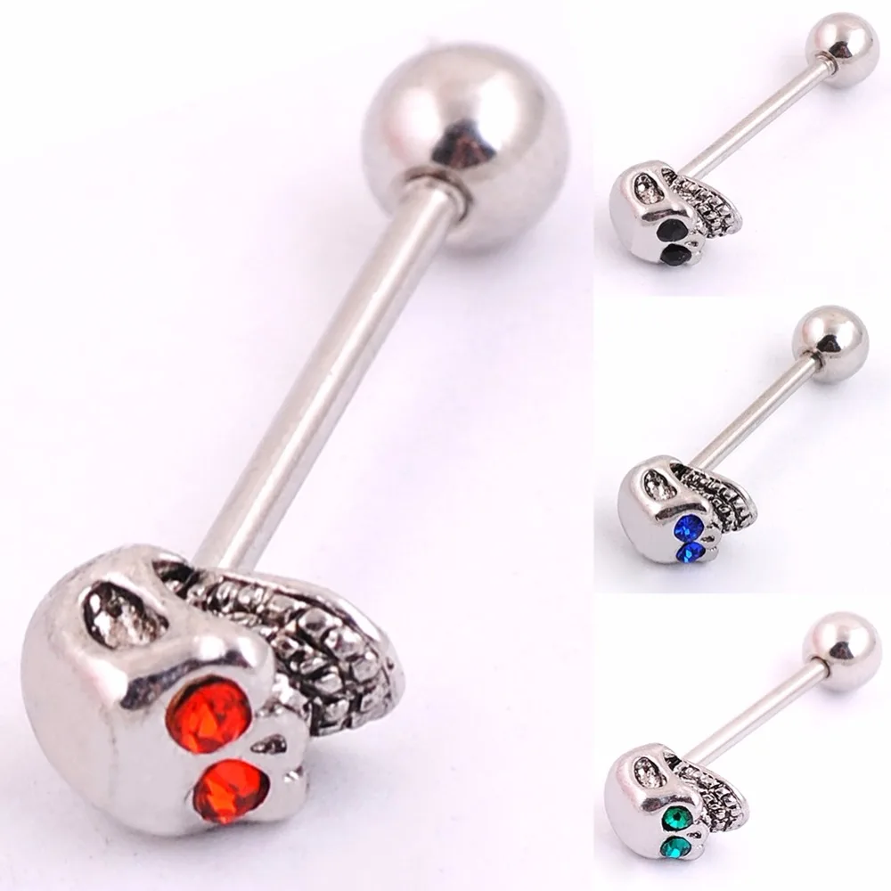 Skeleton Tongue Rings |