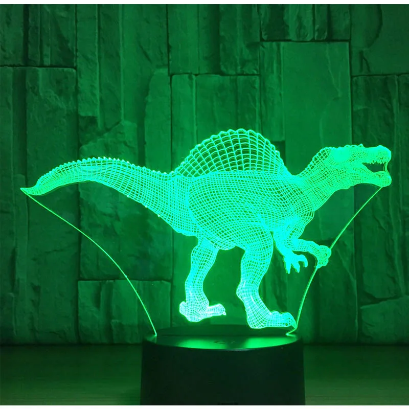 

3D LED Night Light Dinosaur Spinosaurus with 7 Colors Light for Home Decoration Lamp Amazing Visualization Optical Illusion