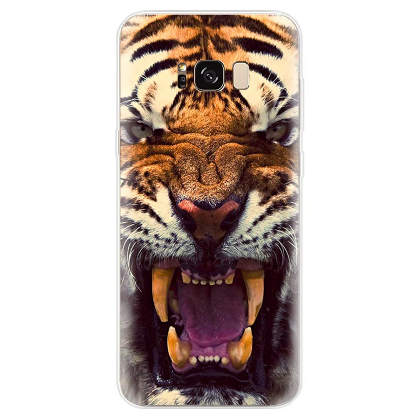 Silicone Case For Samsung Galaxy J1 J3 J4 J5 J6 J7 S9 plus A3 A5 A7 A8 A30 A50 2016 2017 2018 Cover Tiger Funda AB105 |