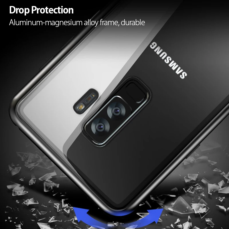 Магнитный чехол для телефона samsung Galaxy A50, металлический стеклянный чехол для samsung A30 a 30 50 A505F A505 A305F, Магнитный флип-чехол