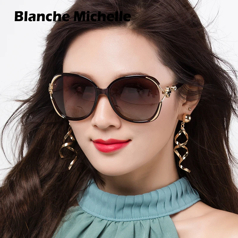 Blanche Michelle Fashion Oversized Polarized Sunglasses Women UV400 Brand Gradient lens Sun Glasses oculos With Box