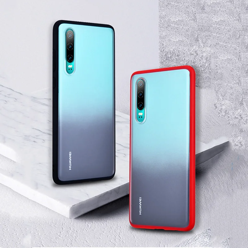 Для Huawei P30 Pro Чехол мягкий TPU край + Жесткий ПК матовый прозрачный тонкий чехол для
