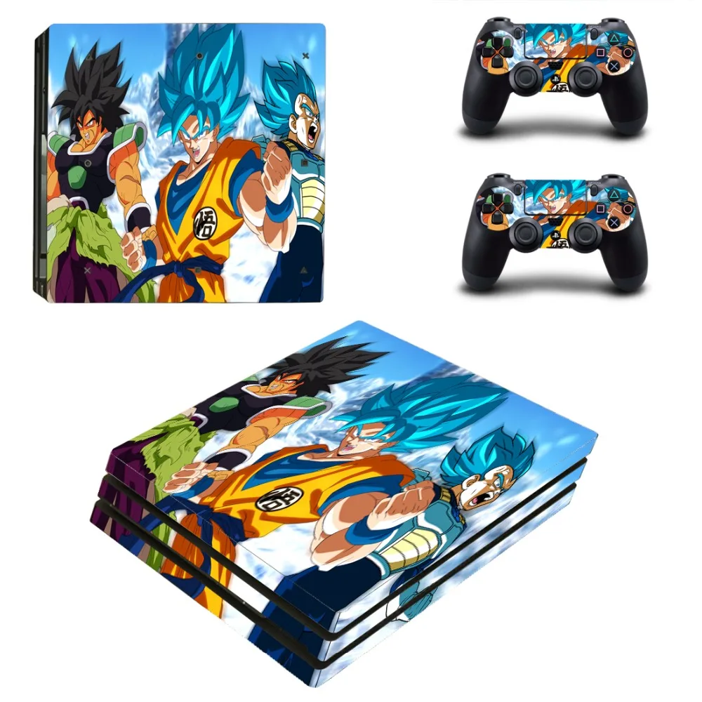 Виниловая наклейка на кожу для консоли Playstation 4 и 2 контроллеров PS4 Pro аниме Dragon Ball