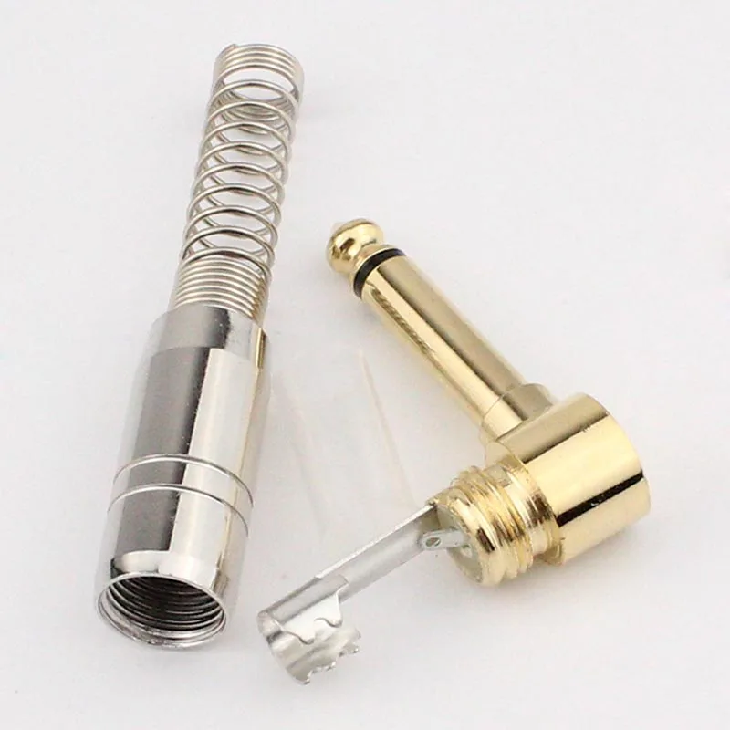 40pcs High Quality Jack 6.35mm Microphone Plug Audio Mike Adapter L-type 6.5mm Sophomore Core Elbow Connector Mono | Обустройство
