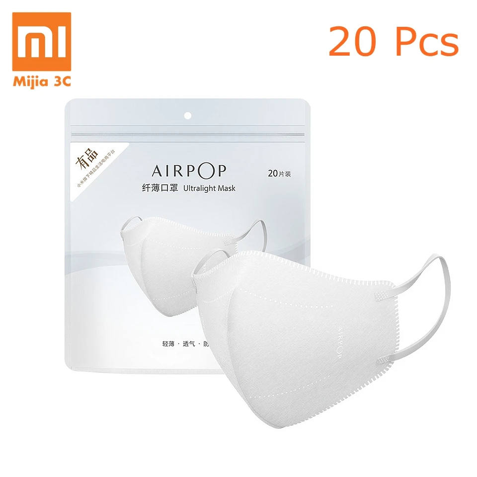 20 шт./лот Xiaomi Mijia Airpop 0 4 мм тонкий легкий ветер одежда маска удобные 2 3g эластичный