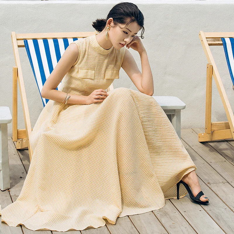 VERRAGEE плед женщин Лето 2019 A Line длиной до пола Оранжевый Тонкий облегающий без