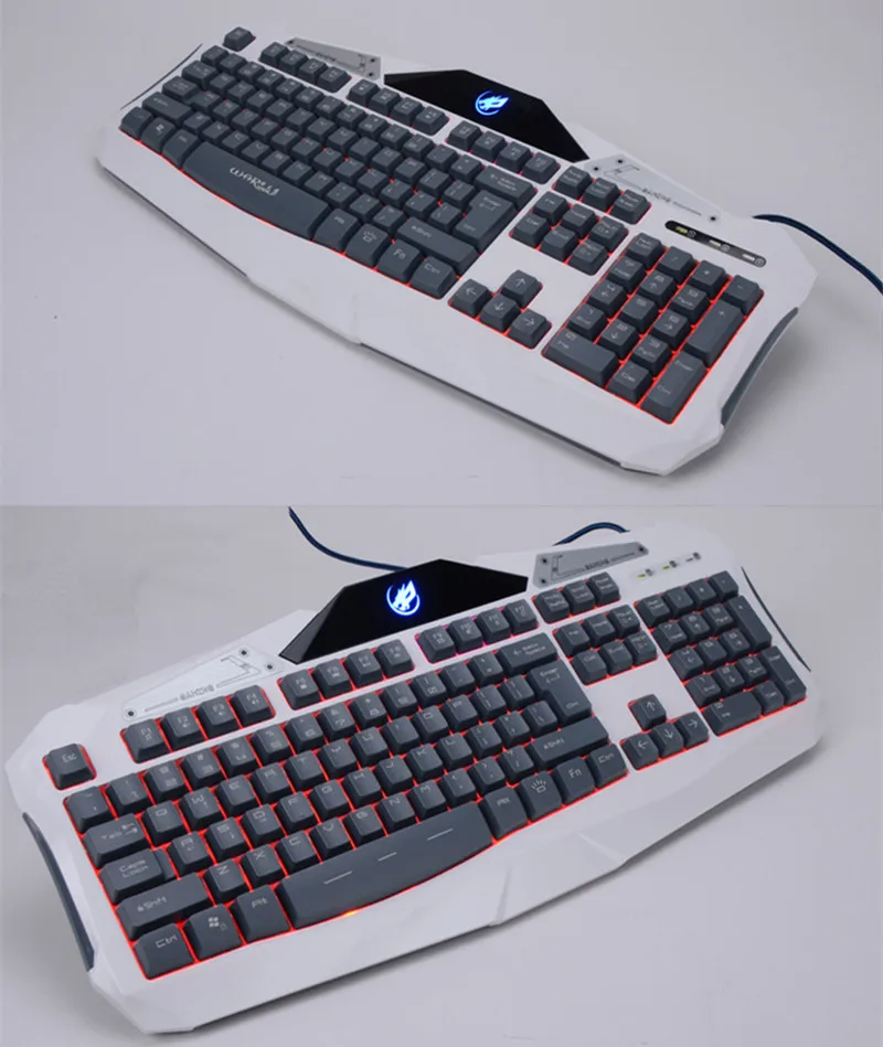 Профессия Красный/Фиолетовый/Голубой Подсветкой LED Pro Gaming Keyboard 104CK Проводной USB