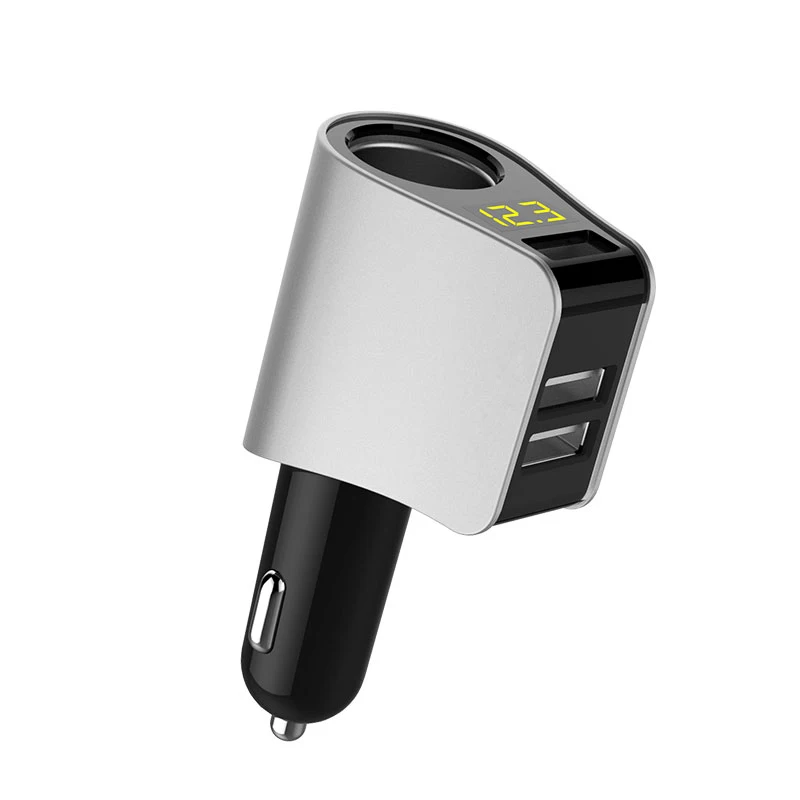 USB Автомобильное зарядное устройство 3 usb порта Автомобильное универсальное 3.1A сплав зарядное устройство для мобильного телефона для Xiaomi samsung IPhone huawei Honor - Тип штекера: Silver