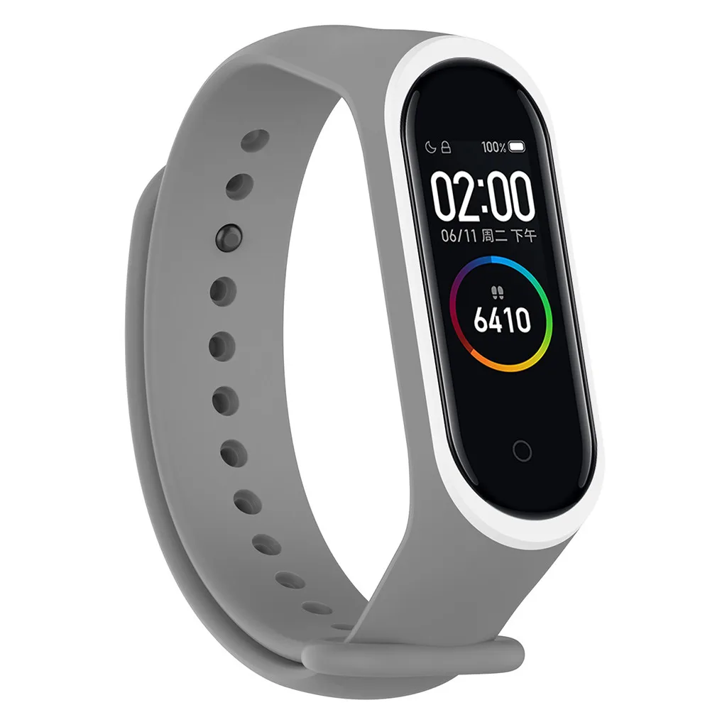 Браслет для xiaomi mi Band 4 Два Цветные Наручные часы спортивный браслет силиконовый