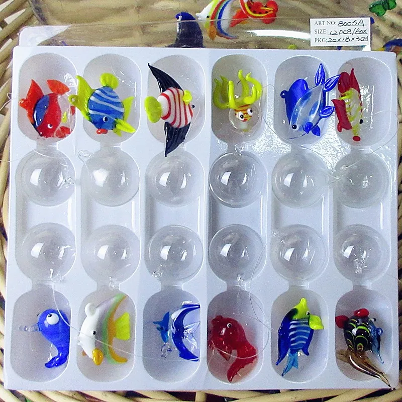 Ручная работа под заказ искусственная стеклянная рыба миниатюрные фигурки