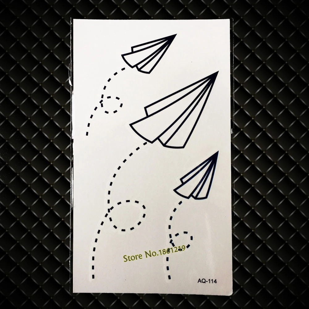 

Unique Disposable Fake Paper Airplane Tattoo Waterproof Body Art Arm Neck Tatoo For Men Women Temporary Tattoo Stickers GAQ-114
