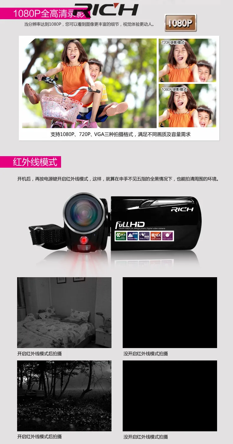 10 шт. 460S Инфракрасная видеокамера 1080P HD 16x Zoom 3,0 ''TFT lcd Цифровая видеокамера камера DV DVR Поддержка для ночной съемки