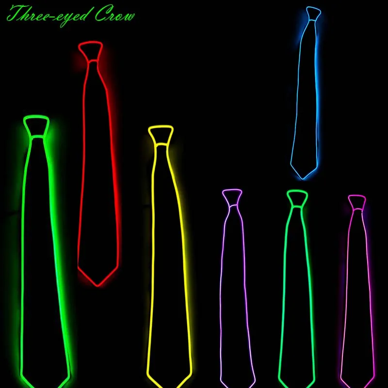 50 шт./лот декоративный галстук для вечеринки Мужская мода светящийся