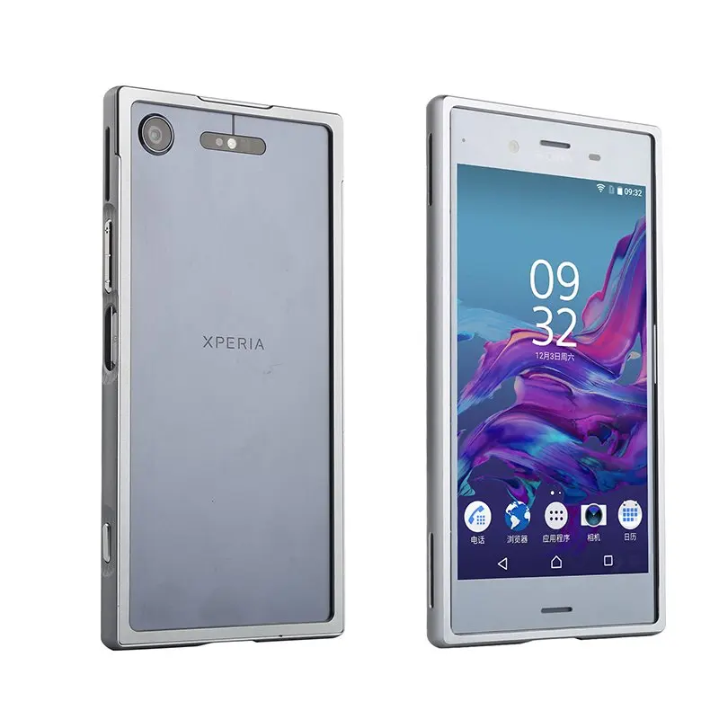 Серый Металлический чехол для sony Xperia XZ1, бампер, противоударный, алюминиевая рамка, 2 в 1, ультра тонкий чехол для sony XZ1, чехол - Цвет: Серый