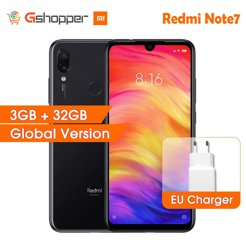 Глобальная версия Xiaomi Redmi Note 7 3 ГБ 32 Смартфон Snapdragon 660 четыре ядра 6 дюйма FHD +