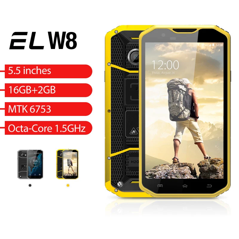 E & L W8 прочный смартфон 5 дюймов HD ips 4G сенсорный мобильный телефон MTK6753