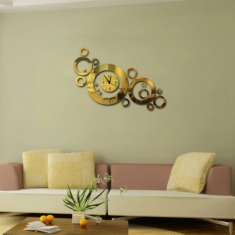 Новые 3d Diy акриловые настенные часы кварцевые наручные часы Mirrorwall Reloj De Pared Horloge винтажные большие декоративные часы для гостиной
