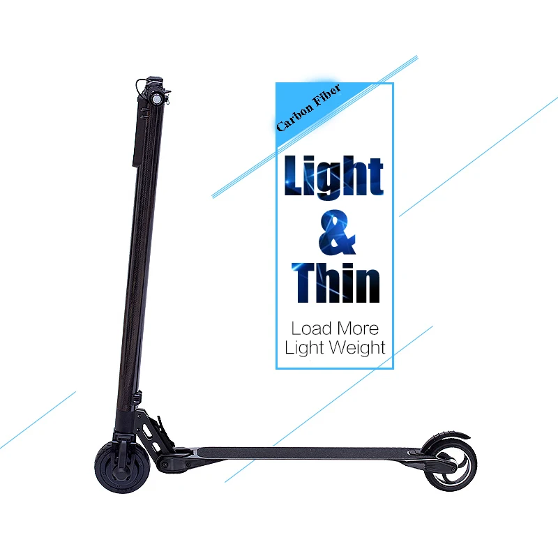 Легкий складной двухколесный электрический скутер из углеродного волокна