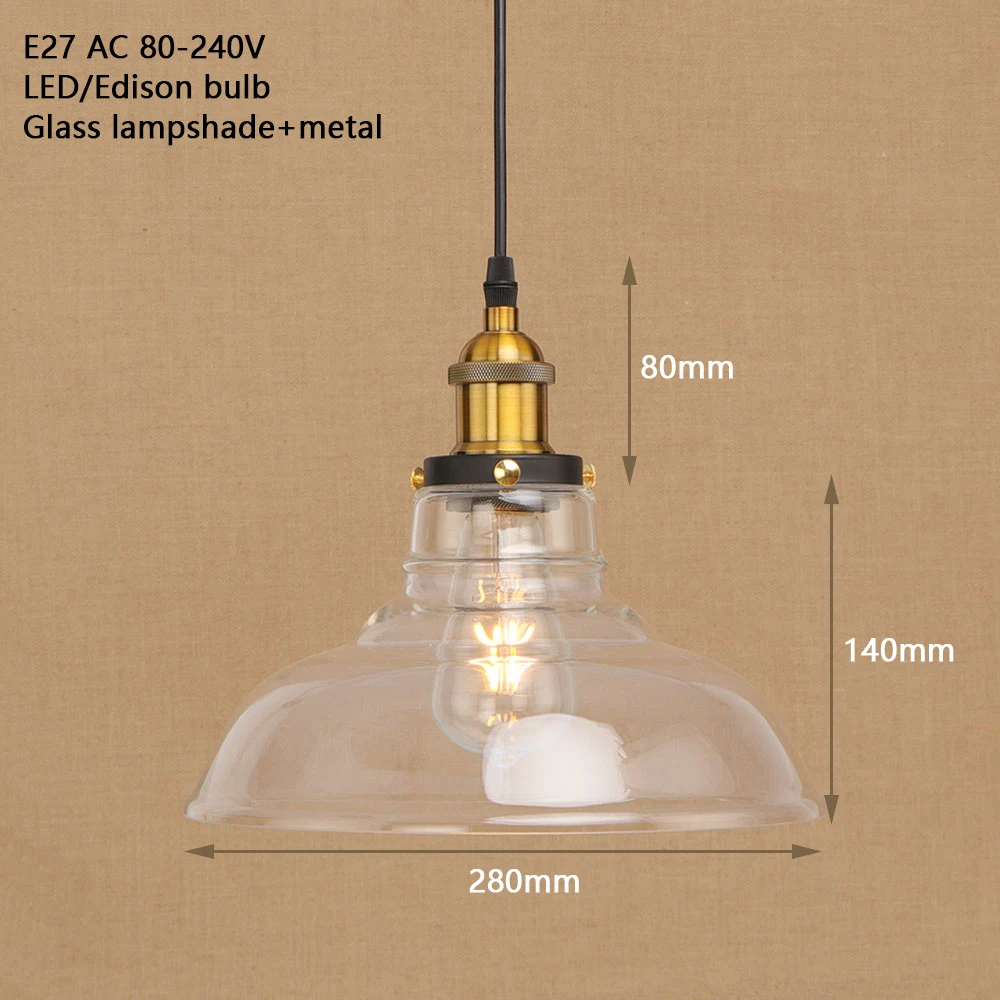 Винтажные стеклянные подвесные лампы в стиле лофт современные светодиодные