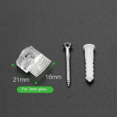 F-3mm Glass 20 шт. настенное крепление Безрамное зеркало зажим скучно свободное стекло с винтом и Анкерной втулкой - Цвет: F-3mm Glass