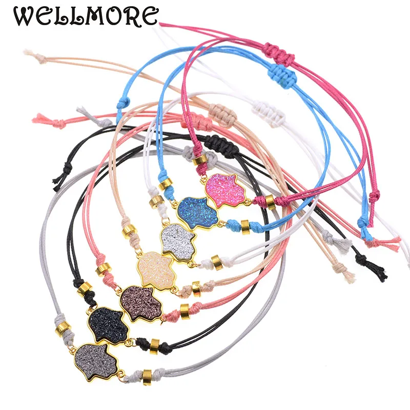 WELLMORE дешевые ножные браслеты для женщин простые каменные девушек ювелирные