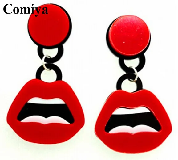 Новые модные ювелирные изделия в стиле хип хоп большие серьги панк с красными