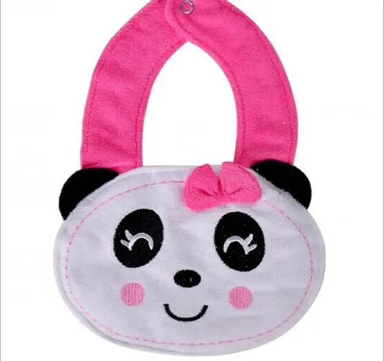 Panda Новое поступление, детские нагрудники с мультяшными животными для мальчиков и девочек, двухслойные мягкие Слюнявчики из чистого хлопка, Слюнявчики для малышей - Цвет: Panda