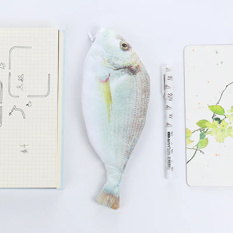 Оригинальный чехол для карандашей в форме рыбы милый тканевый пенал Корейском