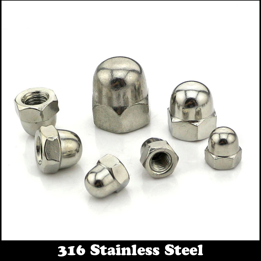 M8 M10 M12 * 1 M8x1 M10x1 M12x1 304 декоративные гайки из нержавеющей стали с тонкой резьбой