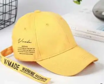 Side lette Yellow Хлопок малыш улыбка вышивка бейсболки для женщин весна мальчик ребенок повседневное регулируемая бейсболка шляпа Кепка кость Gorros - Цвет: Side lette Yellow