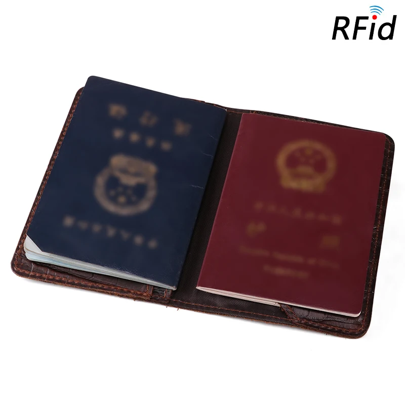 Чехол для паспорта из натуральной кожи с отделением карт и RFID защитой|Держатели