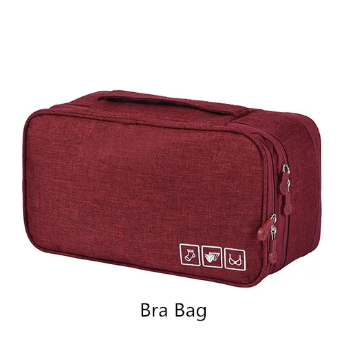 Wine Red B Bra Bag Дорожная косметичка для туалетных принадлежностей, чехол для гардероба, органайзер, кабель, провод, чехол, нижнее белье, обувь на молнии, для хранения багажа, аксессуары - Цвет: Wine Red B Bra Bag