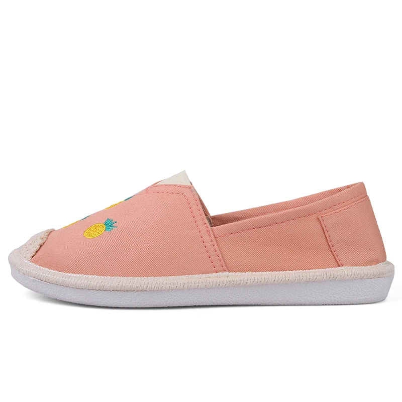 2018 Fashion Summer NEW Women Loafers Womens Shoes Korea Flat Female Pineapple Canvas Fisherman my4 | Обувь