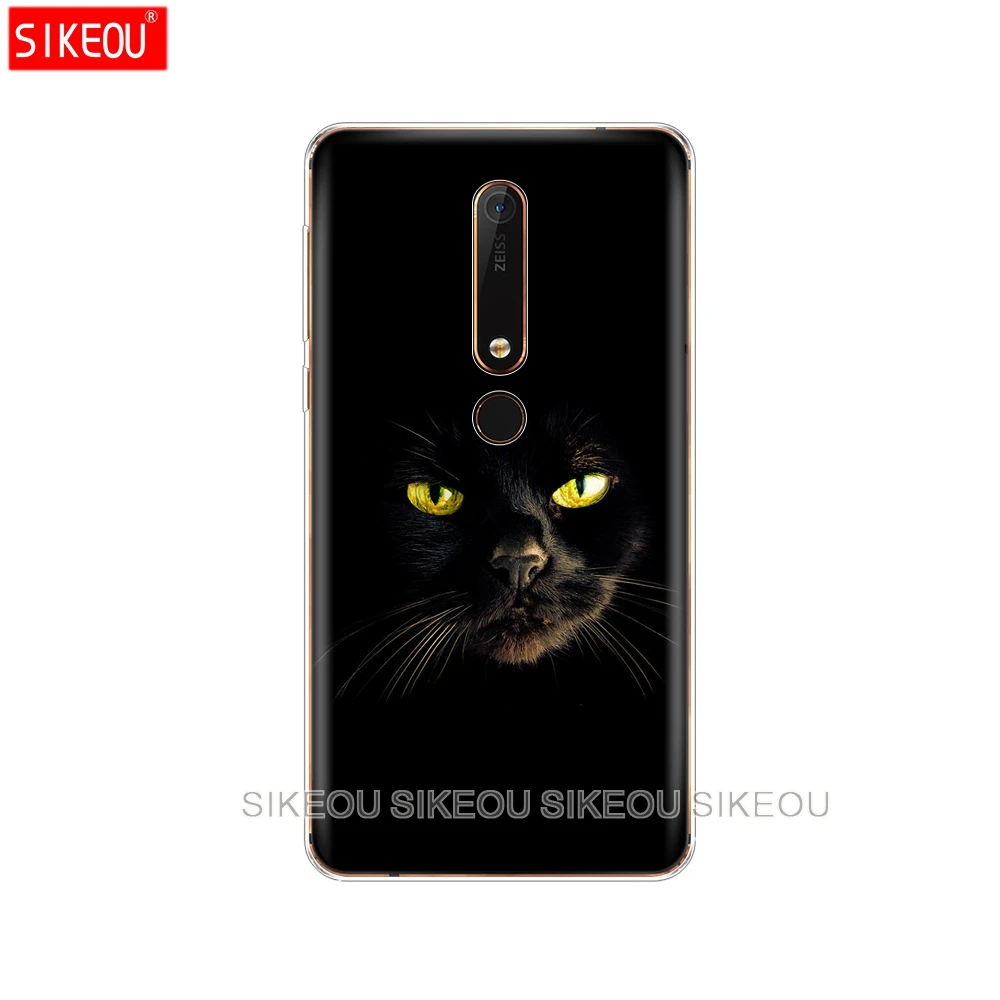 Силиконовый чехол для телефона Nokia 5 3 6 7 PLUS 8 9 /Nokia 1 2 2018 черный кошачий глаз|Бамперы|