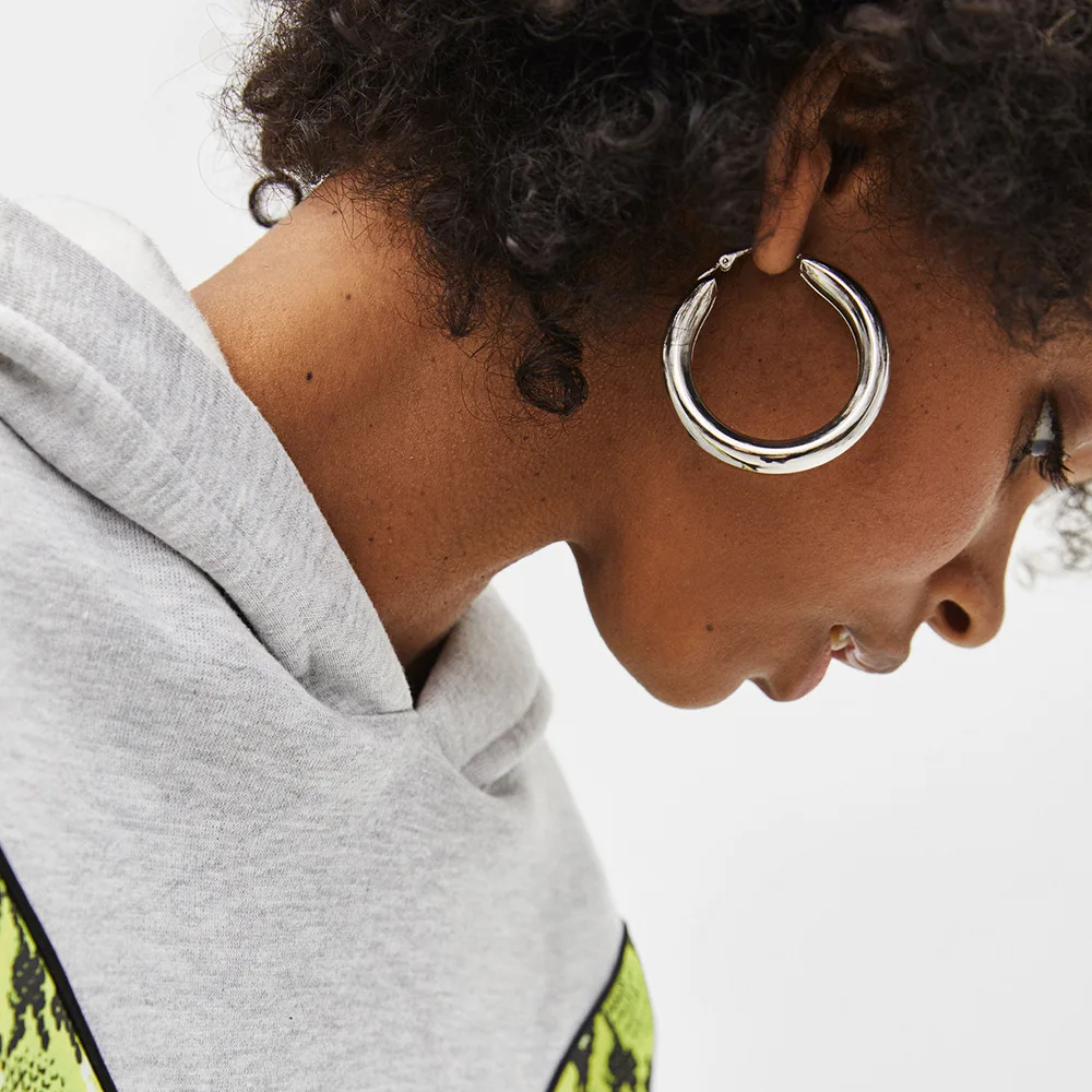 3 пары/уп. большие серьги кольца цвета розового золота минималистичные толстые