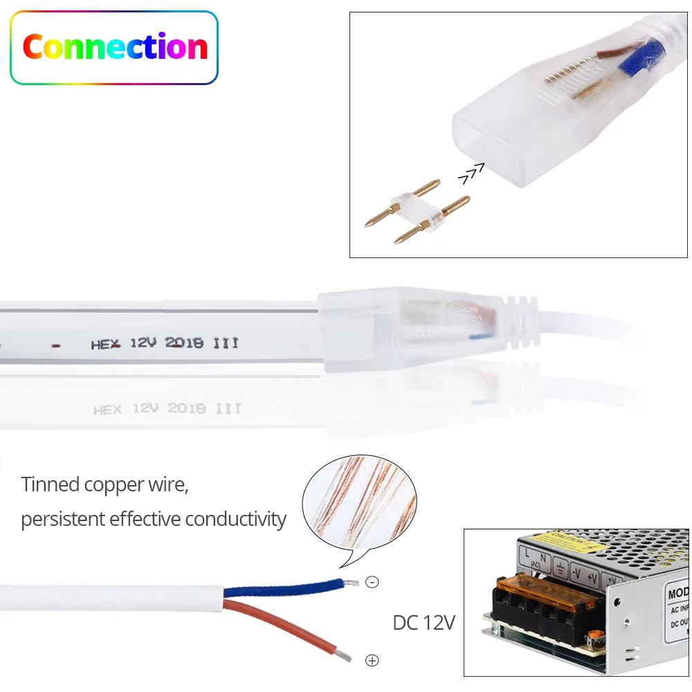 Неоновый светодиодный RGB светильник 12 В постоянного тока 2835 SMD круглая линия