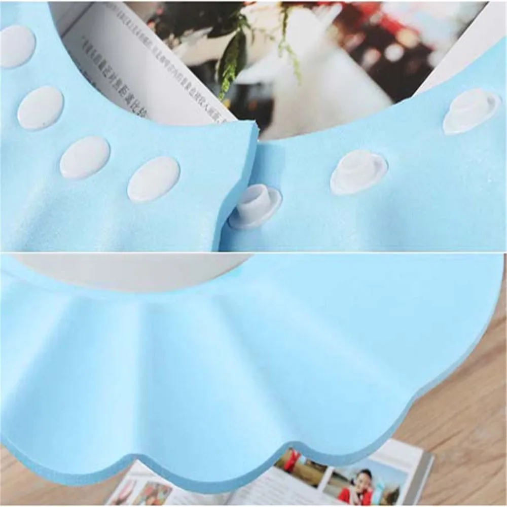 Детский шампунь шапочка для душа купания защита ванны мягкая детей синяя F419 |