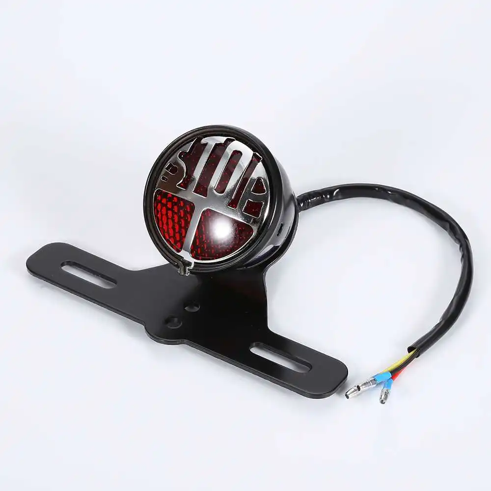 Круглый стоп сигнал для мотоцикла винтажный светильник Крепления номерного