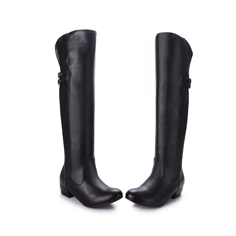 

ENMAYER 2020 Hot Women Boots Winter Ladies Fashion Flat Bottom Boots Shoes Over The Knee Thigh High Ship On Long Boots CY047