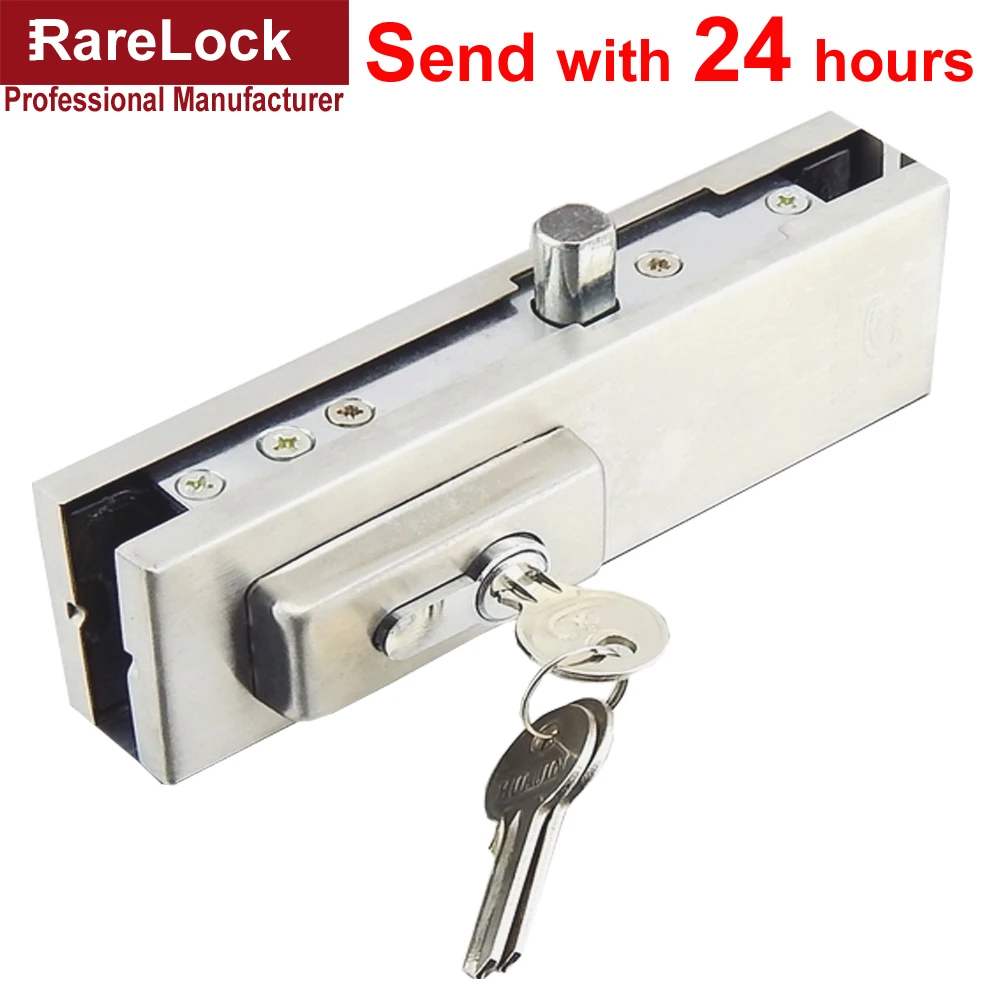 Стеклянный дверной замок AMMS107 Болтовой из нержавеющей стали с 3 латунными ключами