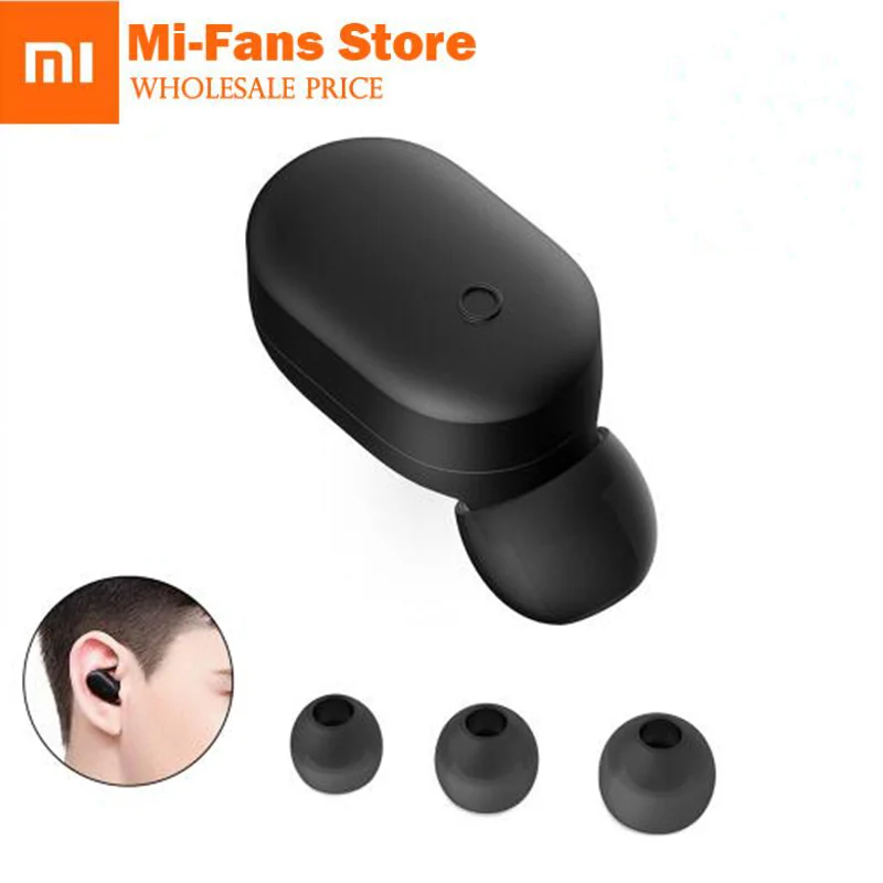 Спортивная мини гарнитура Xiaomi беспроводная с микрофоном и Bluetooth 4 5g