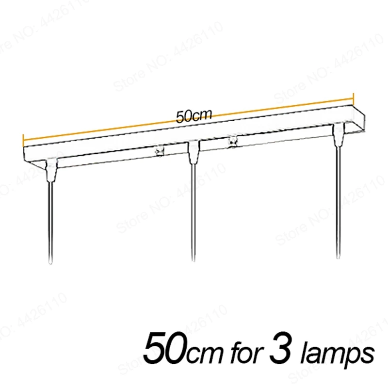 Bar 50cm 3 lamps Подвесной светильник аксессуар 3 лампы Длинные круглые потолочные навесы для подвесных светильников Подвесная лампа DIY - Цвет корпуса: Bar 50cm 3 lamps