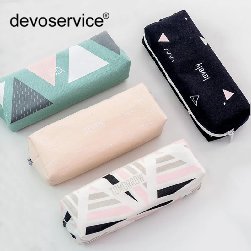 1 шт. простой холщовый чехол для карандашей офисный студенческий милый