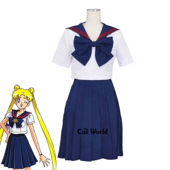 Школьная форма Moon Tsukino Usagi матросский костюм топ платье наряд аниме костюмы для